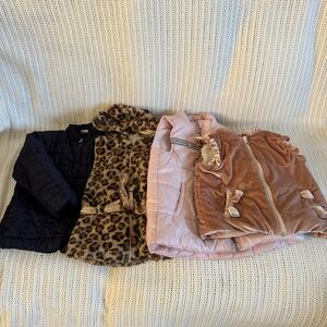 Girls Jacket & Vests Bundle Lot (4 pcs) – Quilted & Faux Fur – Read Description